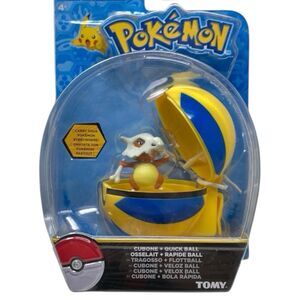 Pokemon Cubone Figure Poké Ball Quick Ball Clip N Carry TOMY Toy 4+ Collectible